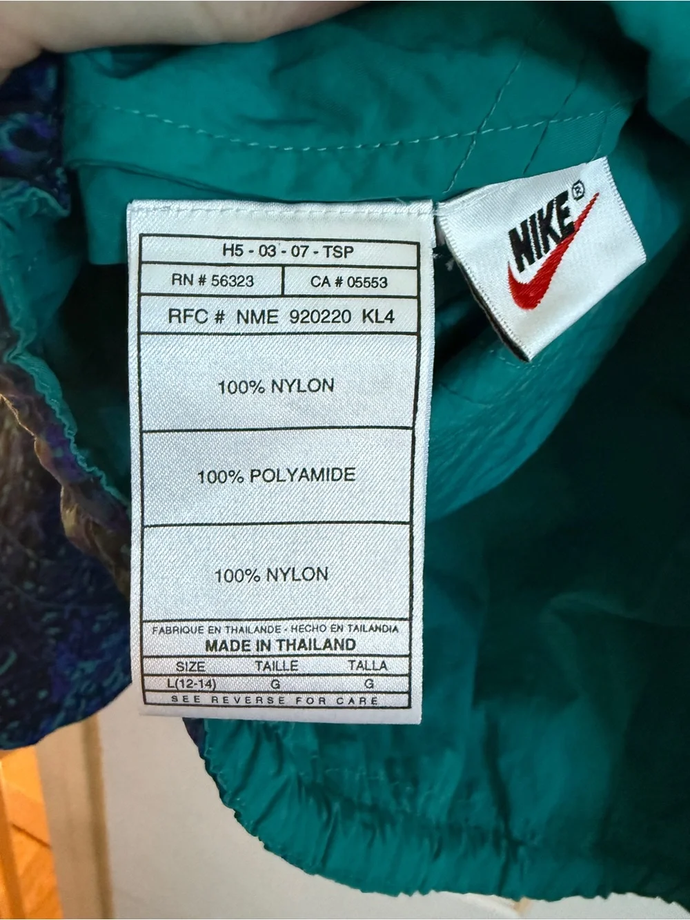 Vintage 90s Nike Half Zip Hooded Windbreaker Anorak Jacket Blue Teal Purple L